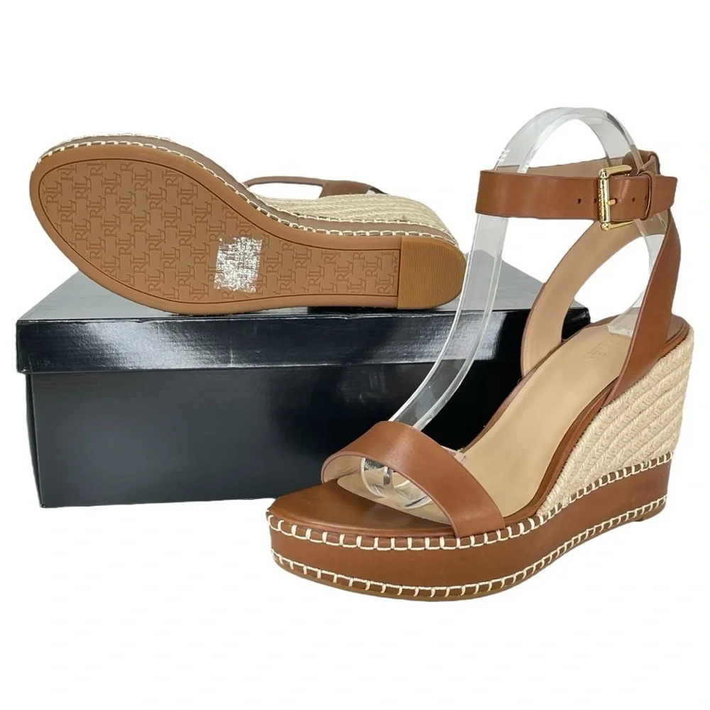 Lauren Ralph Lauren Hilarie Leather Womens Sandals Size 9.5M - Picture 11 of 13